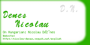 denes nicolau business card